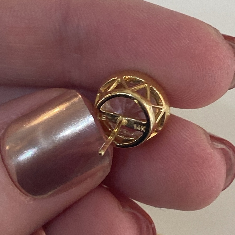 14KT Gold RL signed earrings - Picture 5 of 9